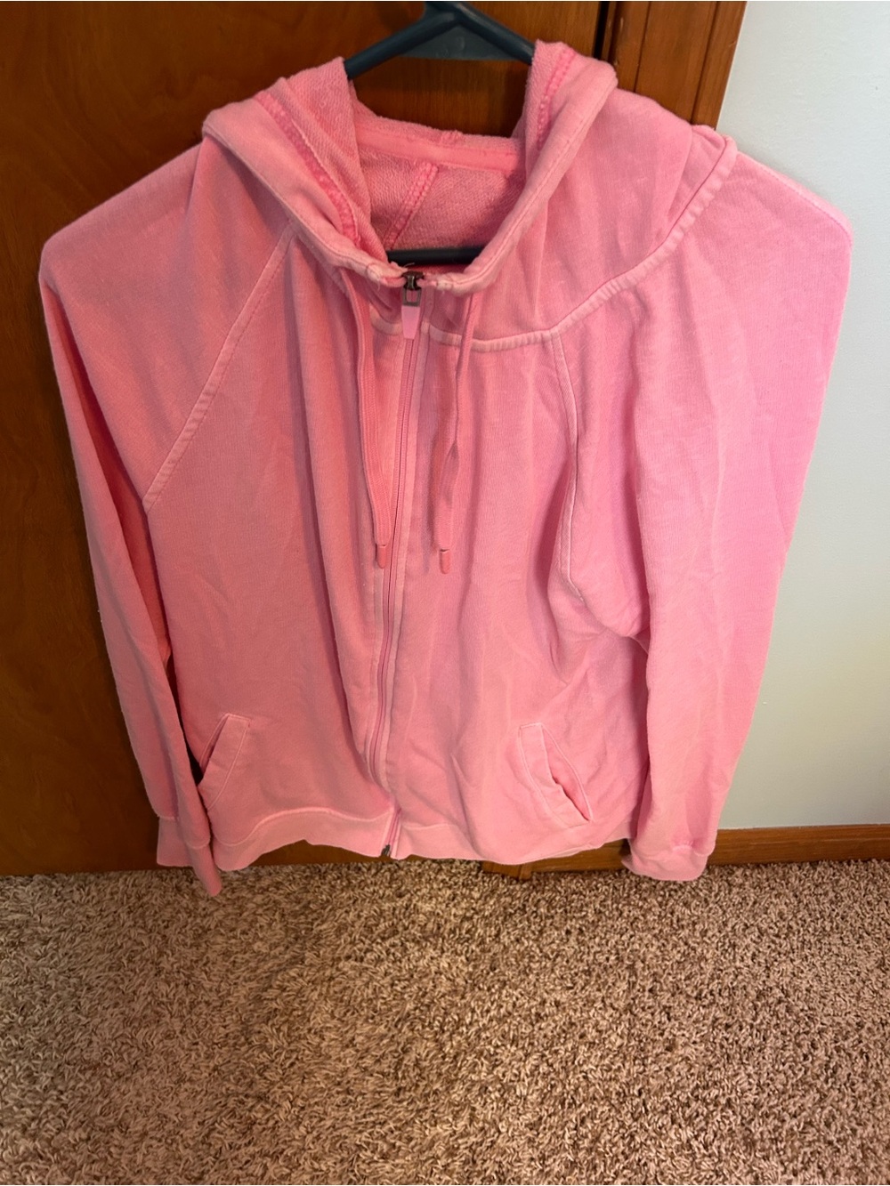 Sporto Light Pink Hooded Zip Sweatshirt